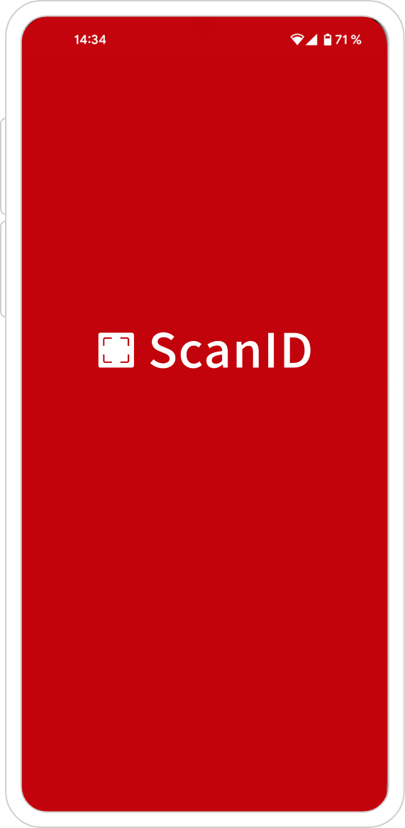 Mobilný telefón s aplikáciou ScanID 